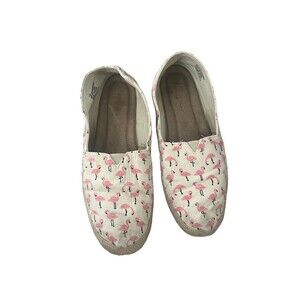 Mia Amore Canvas Flamingo Espadrille Shoes Loafers Womens 11 Beach Vacation